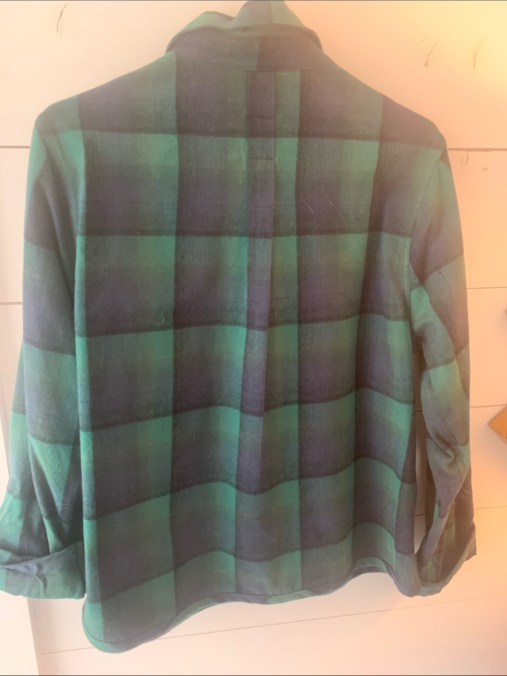 LWN green/navy cotton flannel shirt. . Slightly oversized 
24” length - Picture 5 of 5